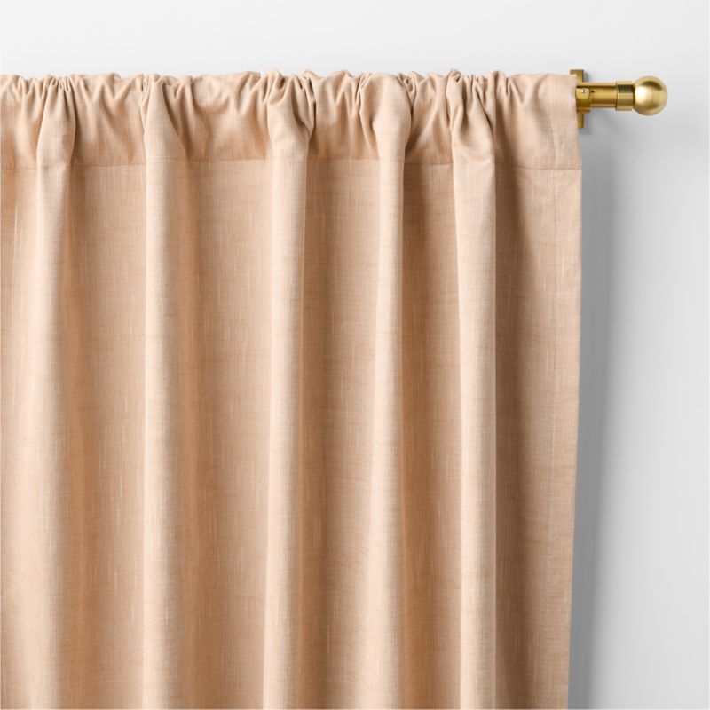 Elegant Pink Textural Organic Cotton Chambray Blackout Window Curtain Panel 44"x84" - image 2 of 5