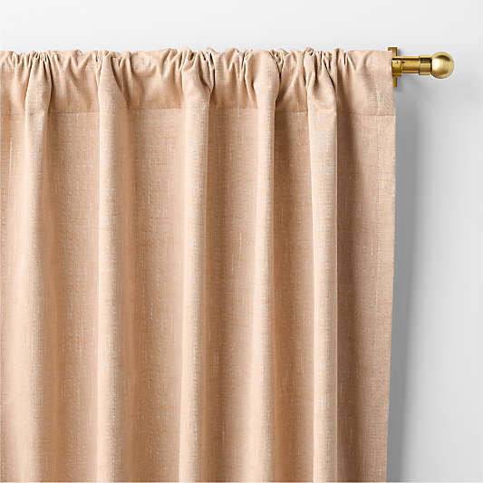 Elegant Pink Textural Organic Cotton Chambray Blackout Window Curtain Panel 44"x84"