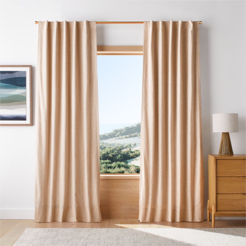 Elegant Pink Textural Organic Cotton Chambray Blackout Window Curtain Panel 44"x84" - image 0 of 5