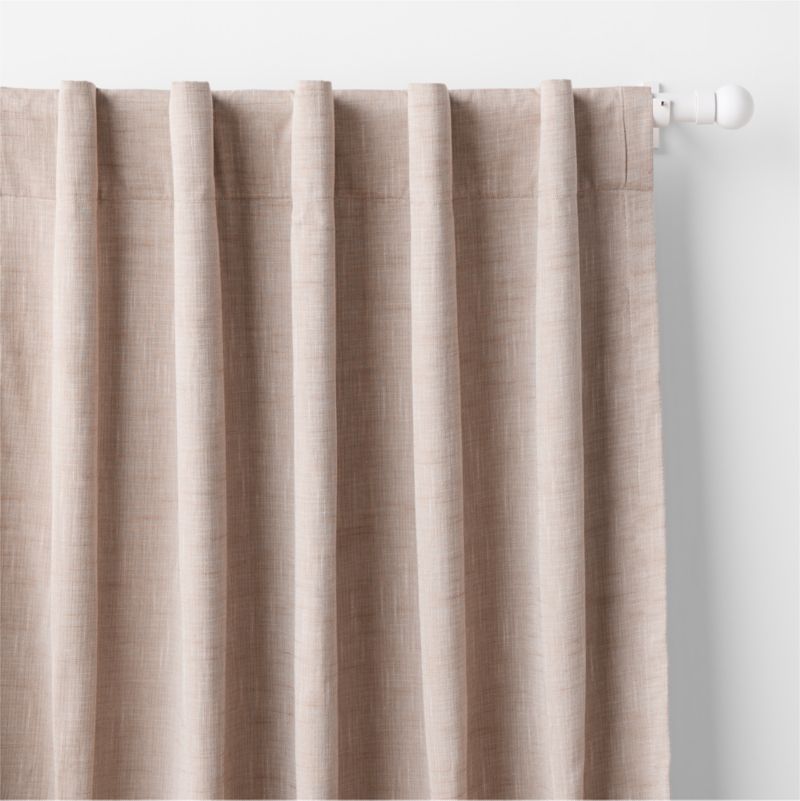 Rosy Lilac Textural Organic Cotton Chambray Blackout Window Curtain Panel 44"x63" - image 1 of 5