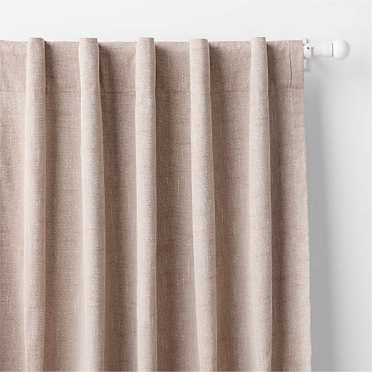 Rosy Lilac Textural Organic Cotton Chambray Blackout Window Curtain Panel