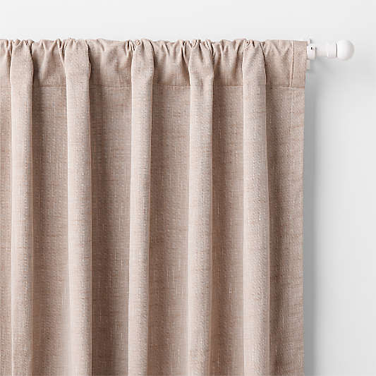 Rosy Lilac Textural Organic Cotton Chambray Blackout Window Curtain Panel 44"x84"