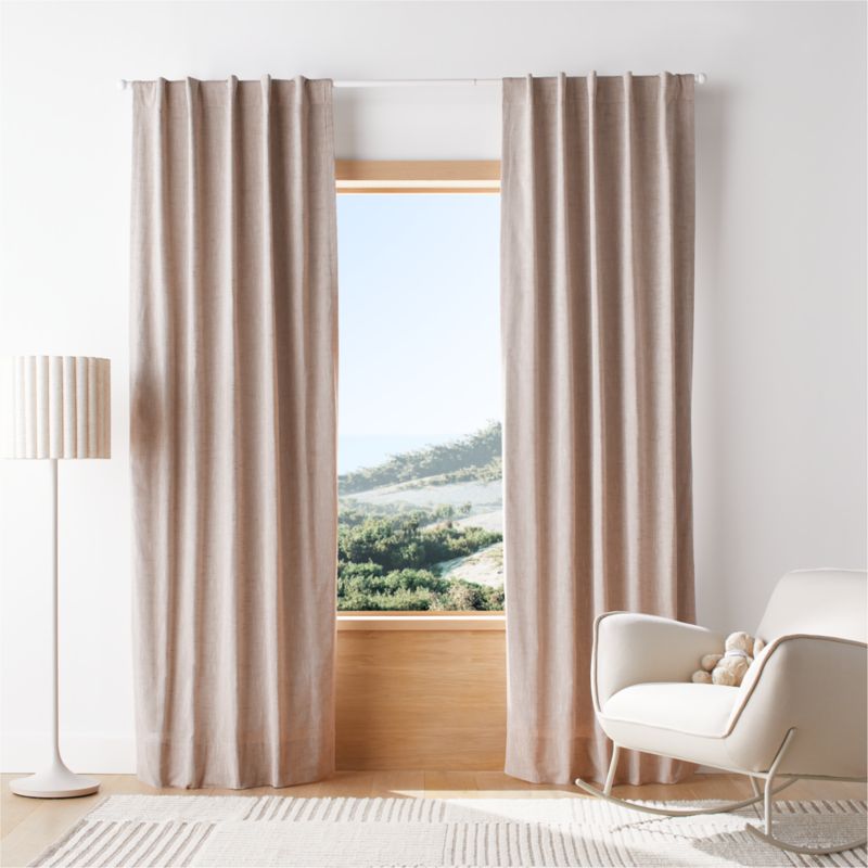 Rosy Lilac Textural Organic Cotton Chambray Blackout Window Curtain Panel 44"x63" - image 0 of 5