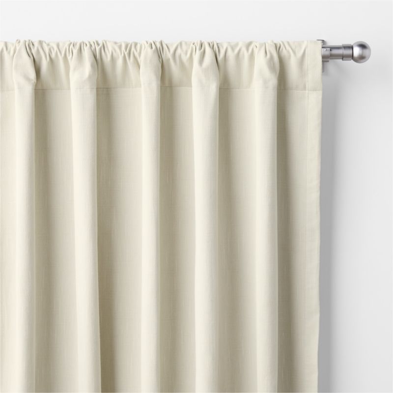 Stone Tan Textural Organic Cotton Chambray Blackout Window Curtain Panel 44"x96" - image 3 of 6