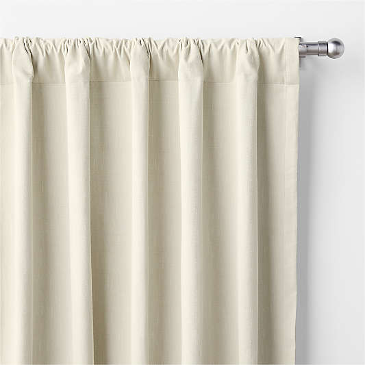 Stone Tan Textural Organic Cotton Chambray Blackout Window Curtain Panel 44"x96"