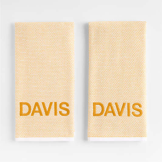 Texture Terry Saffron Yellow Organic Cotton Dish Towels, Set of 2