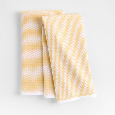 View Texture Terry Saffron Yellow Organic Cotton Dish Towels, Set of 2 details