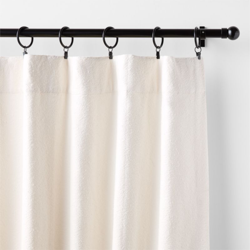 Textured Boucle Ivory Organic Cotton Semi Sheer Window Curtain Panel 52"x84" - image 1 of 5