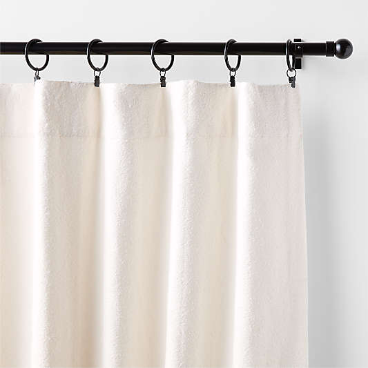 Textured Boucle Ivory Organic Cotton Semi Sheer Window Curtain Panel