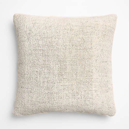 Textured Chenille 23"x23" Arctic Ivory Throw Pillow Cover