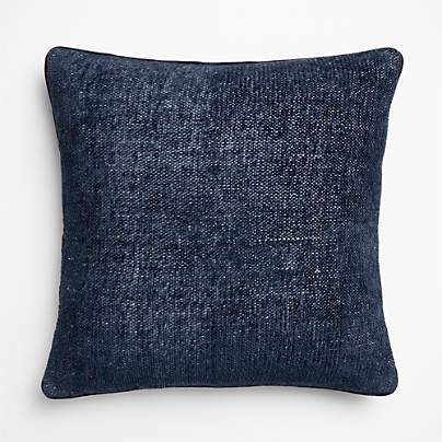 Textured Chenille 23"x23" Deep Indigo Throw Pillow Cover