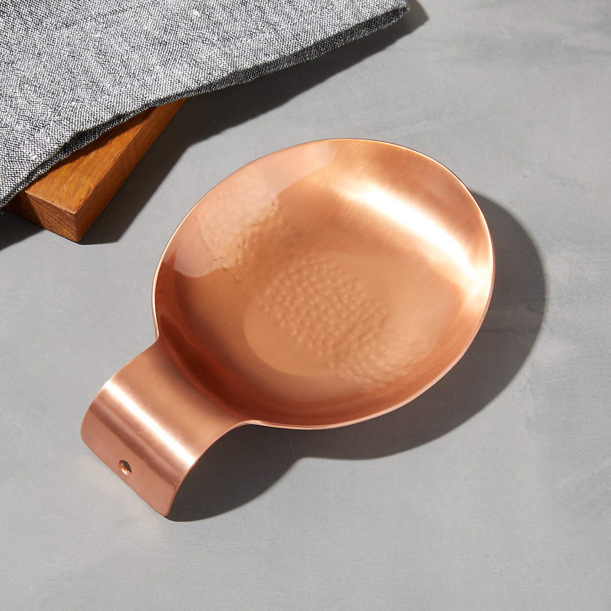 Hammered Copper Spoon Rest 