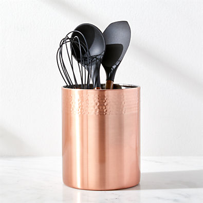 View Textured Copper Utensil Holder details