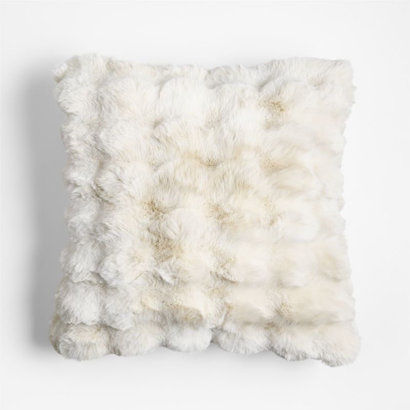 Textured Faux Fur Arctic Ivory 20"x20" Throw Pillow with Down-Alternative Insert - image 0 of 10