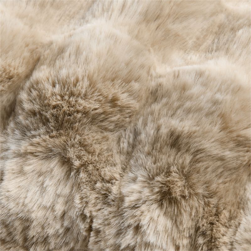 Textured Faux Fur Sierra Tan 20"x20" Throw Pillow with Down-Alternative Insert - image 3 of 10