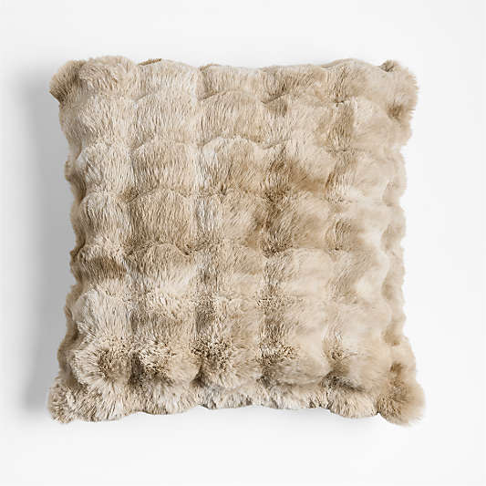 Textured Faux Fur 20"x20" Throw Pillows