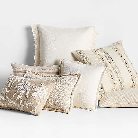 Textured Neutrals Throw Pillow Arrangement