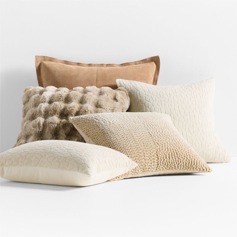 Textured Neutrals Throw Pillow Arrangement Crate Barrel