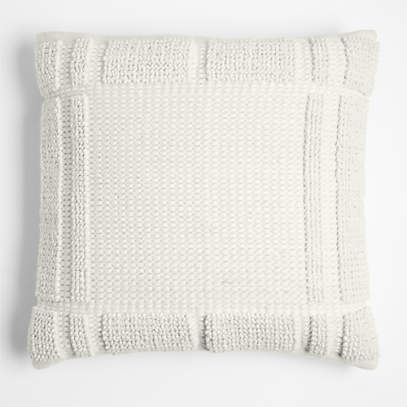 Ivory Boucle Throw Pillow with Down-Alternative Insert 23