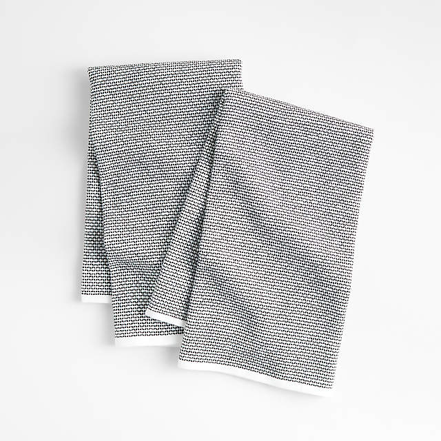 Waffle-Terry Alloy Grey Organic Cotton Dish Towels, Set of 2 +