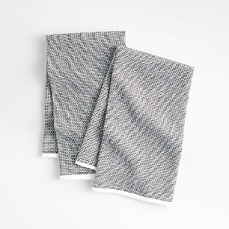 Textured Terry Black Organic Cotton Kitchen Towels, Set of 2