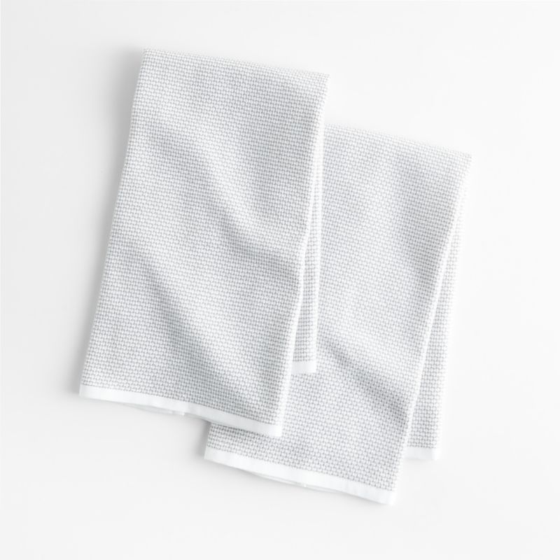 Ribbed Bar Mop White Organic Cotton Dish Towels, Set of 4