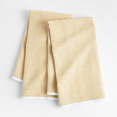 View Textured Terry Ocher Yellow Dish Towels, Set of 2 details