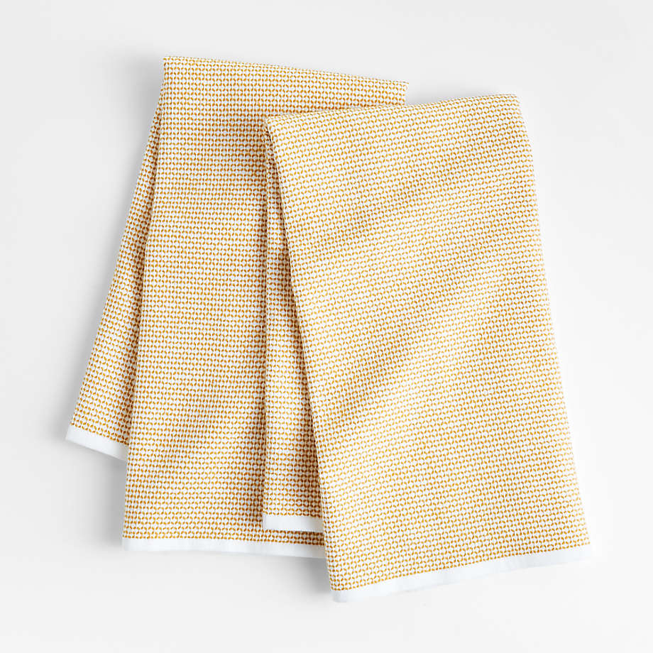 Textured Terry Ocher Yellow Dish Towels, Set of 2 + Reviews Crate & Barrel Canada