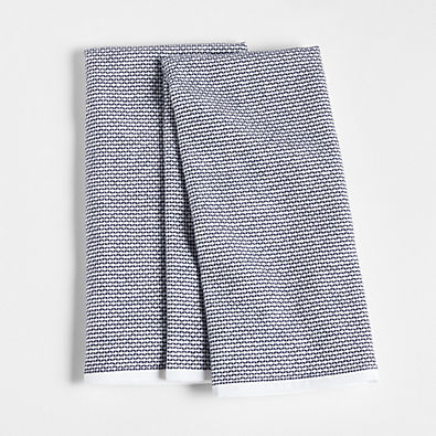 View Textured Terry Indigo Organic Cotton Kitchen Towels, Set of 2 details
