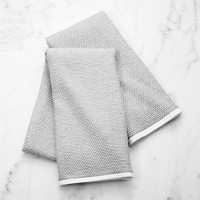View Grey Textured Terry Dish Towel, Set of 2 details