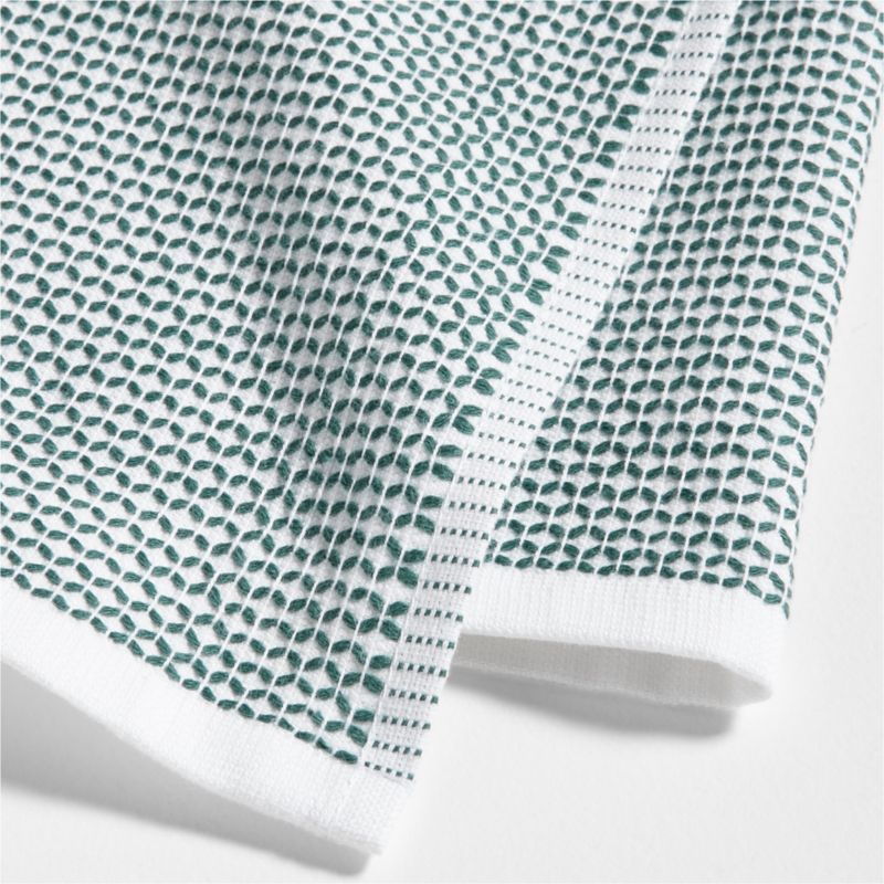 Textured Terry Pendula Green Organic Cotton Dish Towels, Set of 2
