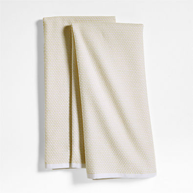 View Textured Terry Alabaster Beige Organic Cotton Kitchen Towels, Set of 2 details