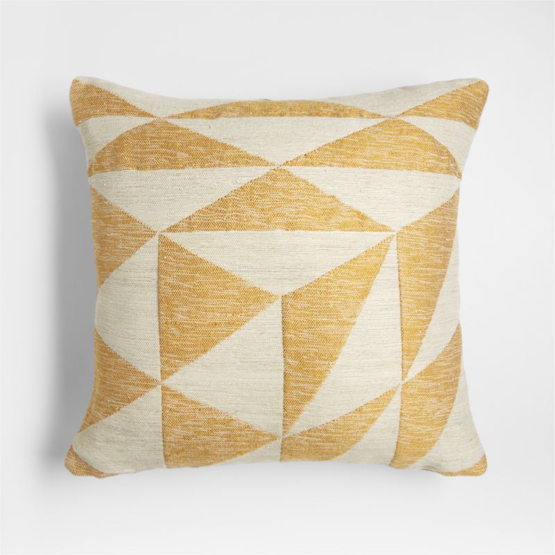 Savannah Yellow 20"x20" Textured Triangle Outdoor Throw Pillow