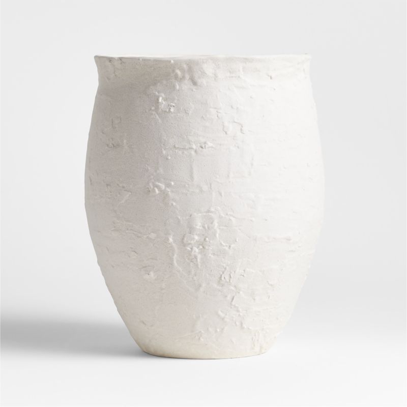 White Textured Ceramic Vase 11" - image 10 of 11