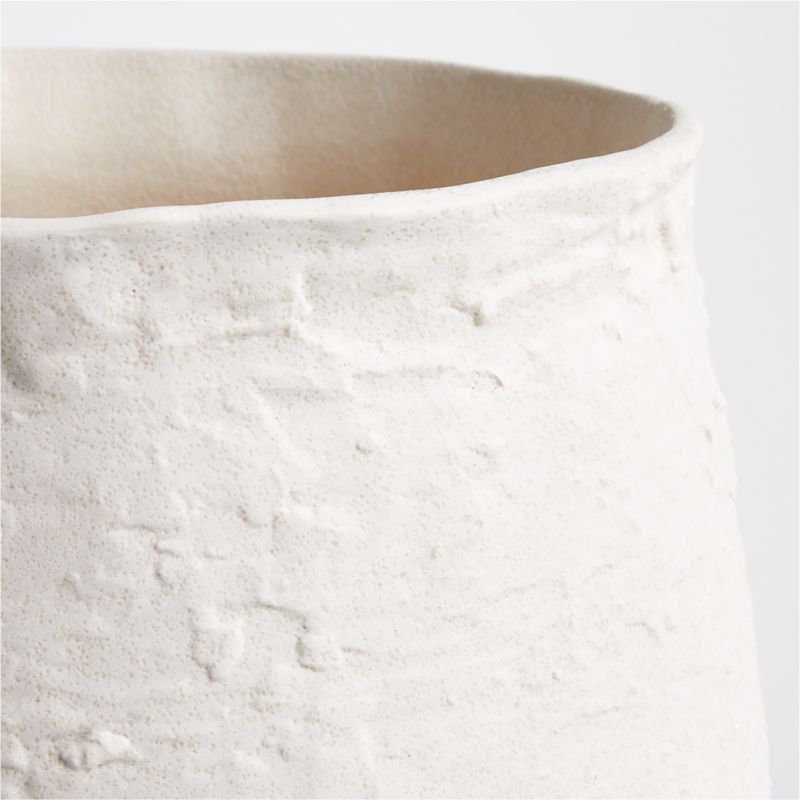 White Textured Ceramic Vase 11" - image 9 of 11