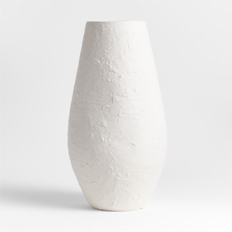 White Textured Ceramic Vase 17" - image 7 of 9