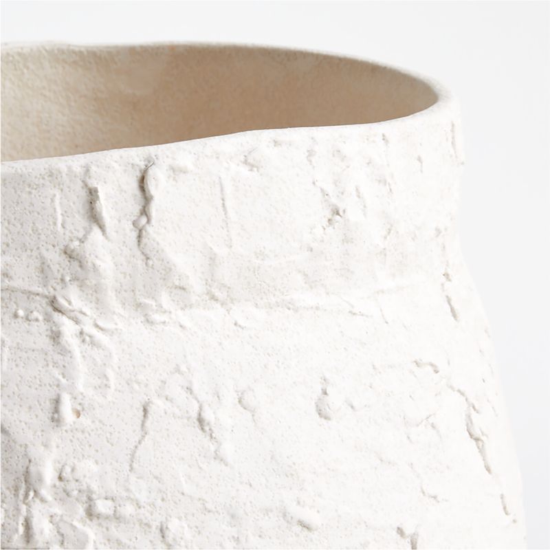 White Textured Ceramic Vase 9"