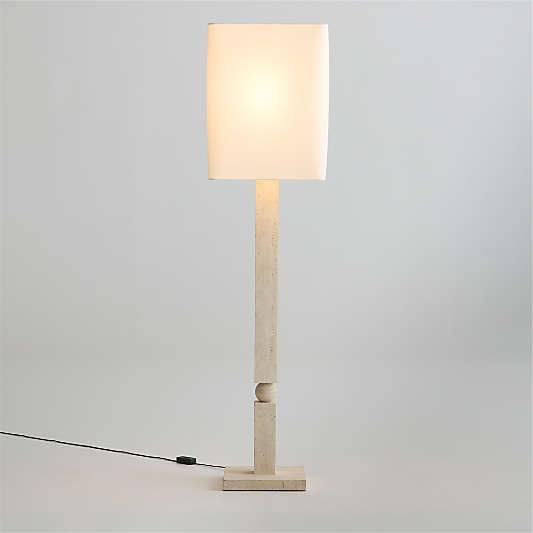 The Line Travertine 44.75" Floor Lamp with Fabric Shade by Venus Williams
