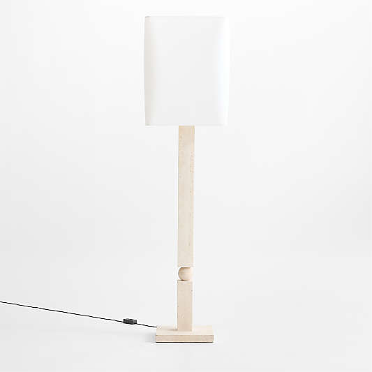 The Line Travertine 44.75" Floor Lamp with Fabric Shade by Venus Williams