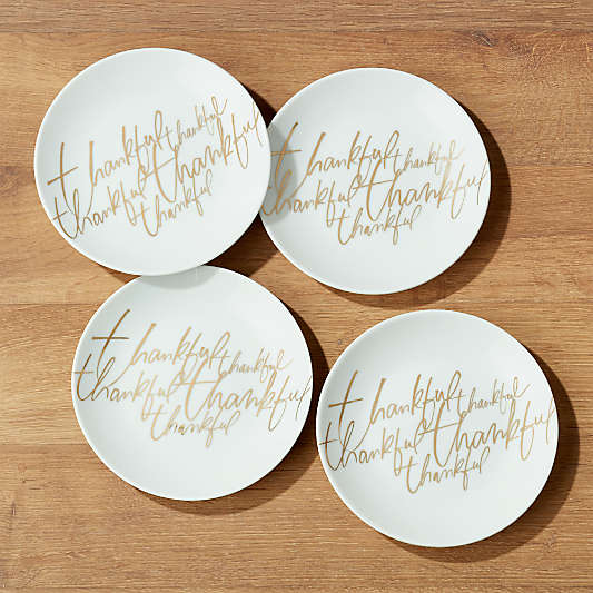 Thankful Appetizer Plates, Set of 4