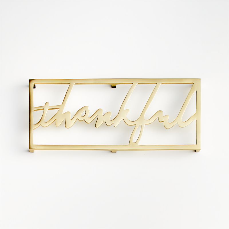 Thankful Brass Trivet - image 0 of 2