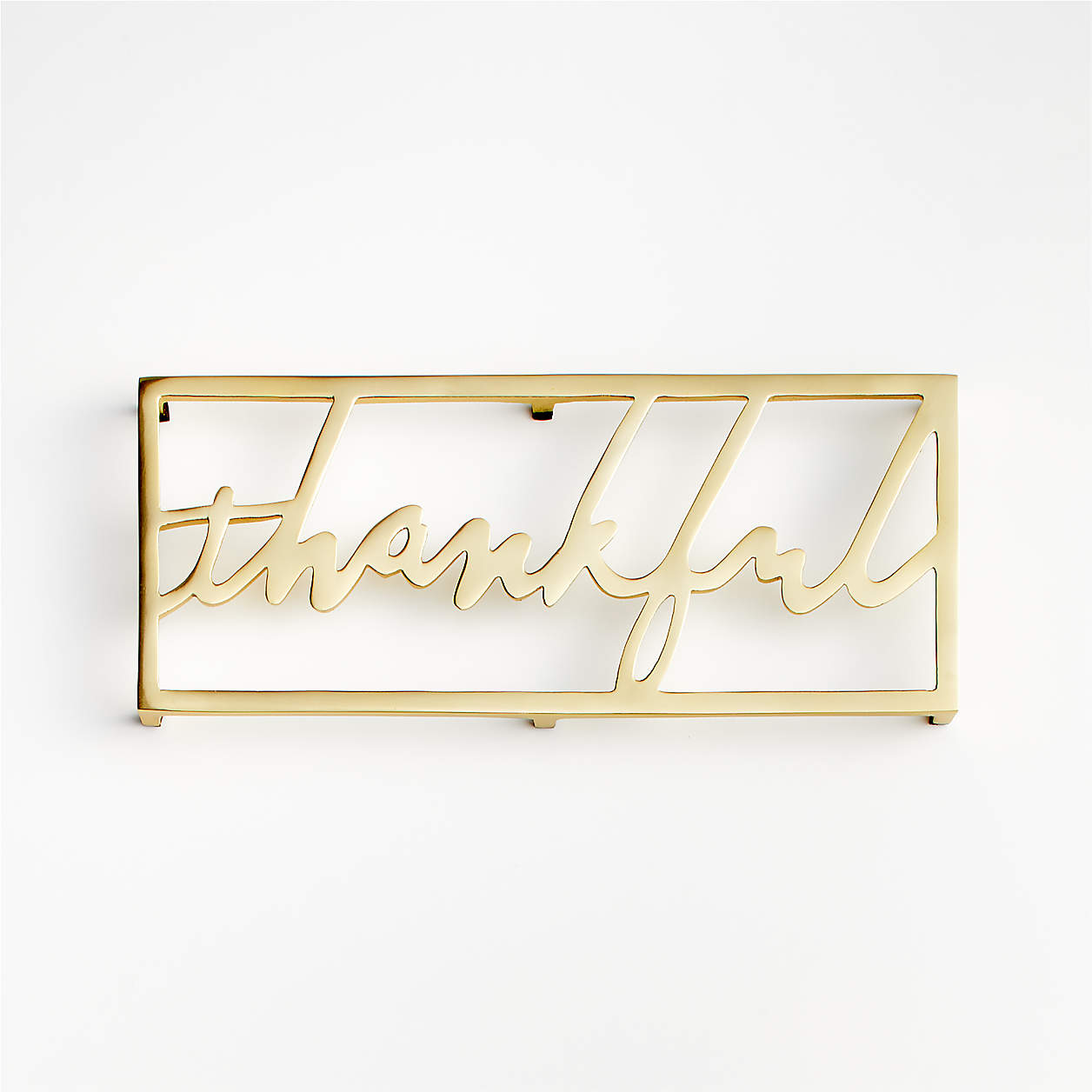 Thankful Brass Trivet + Reviews Crate & Barrel
