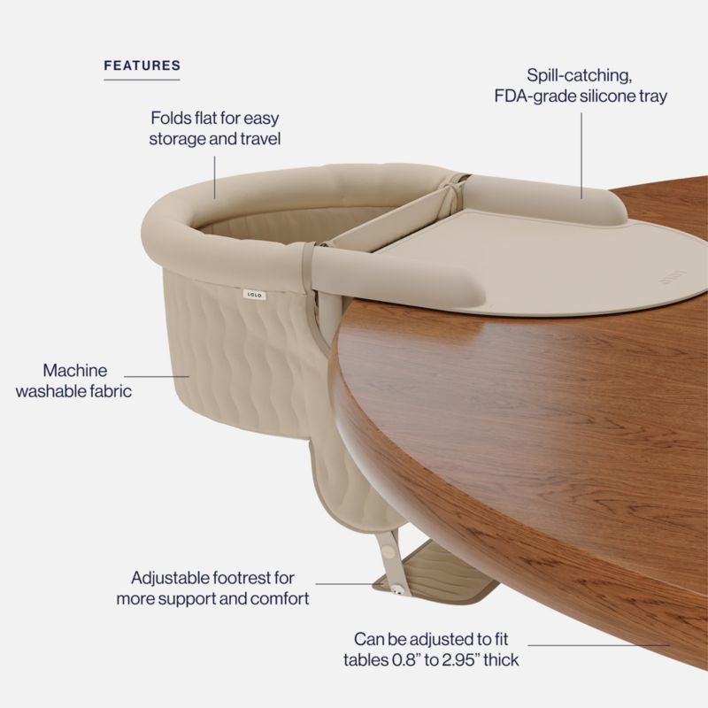 Lalo Oatmeal White Hook On Toddler High Chair - image 8 of 10