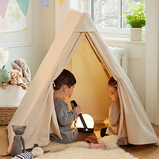 Lalo White Wood and Canvas Toddler Play Tent