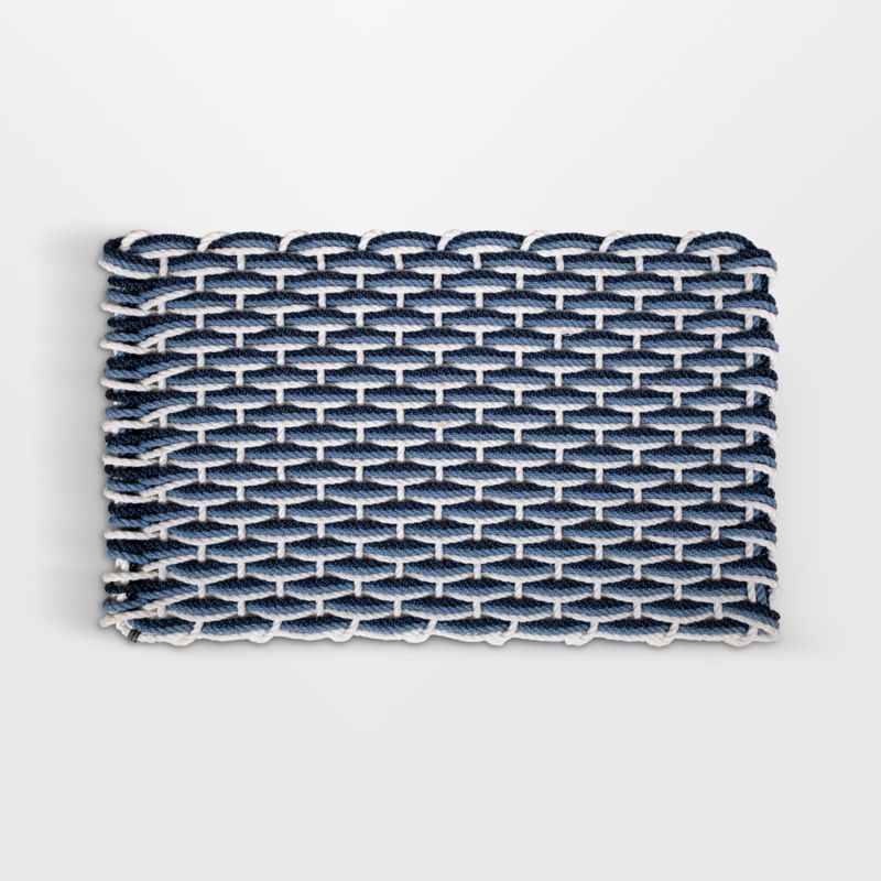 The Rope Co. Pearl, Glacier Bay, and Navy Indoor/Outdoor Handwoven Doormat 21x34" - image 0 of 2