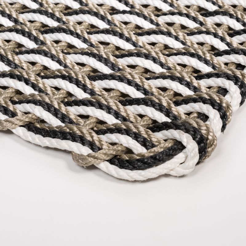 The Rope Co. Sand, Charcoal and Pearl Indoor/Outdoor Handwoven Doormat 26x50" - image 1 of 2