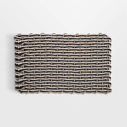 The Rope Co. Sand, Charcoal and Pearl Indoor/Outdoor Handwoven Doormat 26x50"