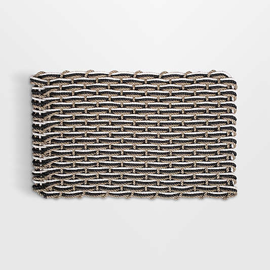 The Rope Co. Sand, Charcoal and Pearl Indoor/Outdoor Handwoven Doormat