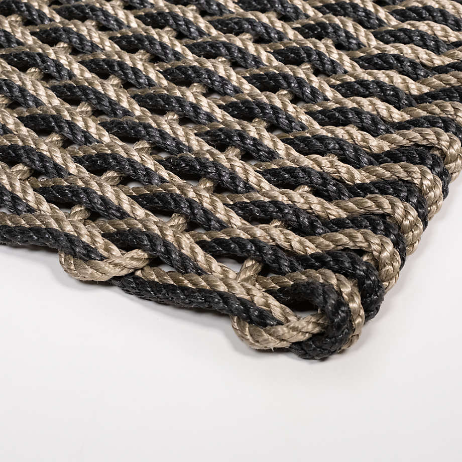 Charcoal, Pearl Stripe, Woven Rope Doormats