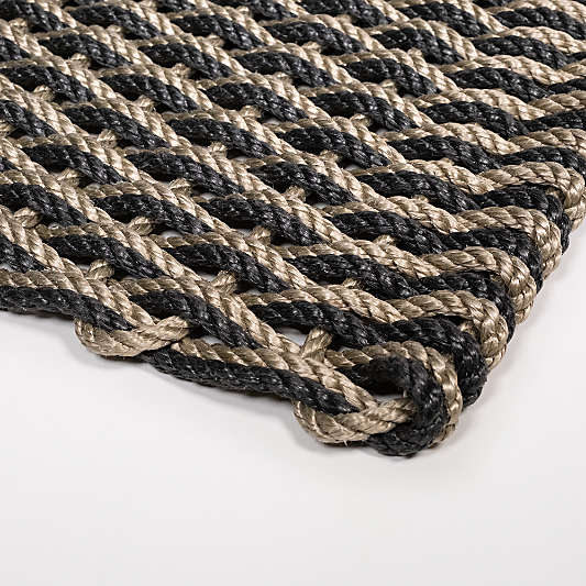 The Rope Co. Sand and Charcoal Indoor/Outdoor Handwoven Doormat 24"x38"